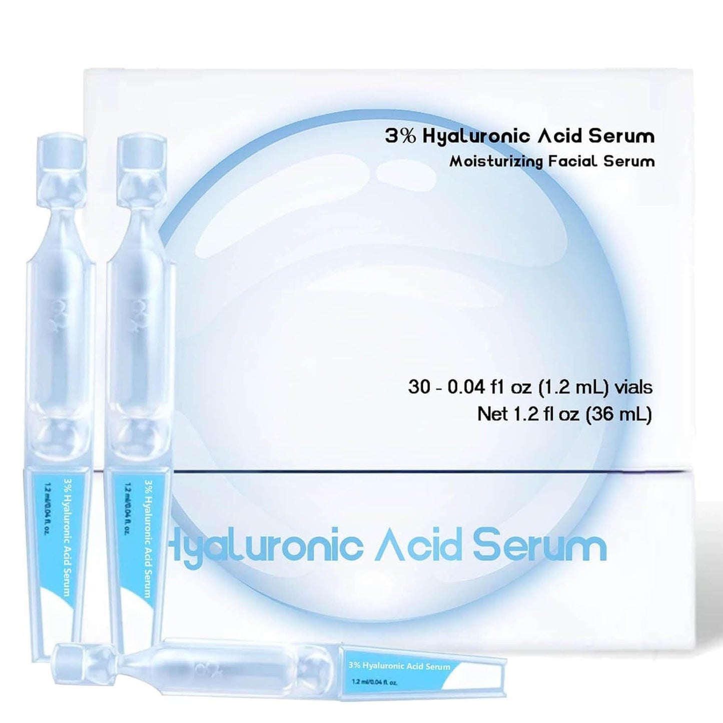 🏆Flash Sale⚡ 50K+ SOLD! Almost Gone-💥Ultra-Hydrating Serum -Vegan | 3% Hyaluronic Acid Glass Skin Single-Use Vials Skincare Comfort,,Best gifts