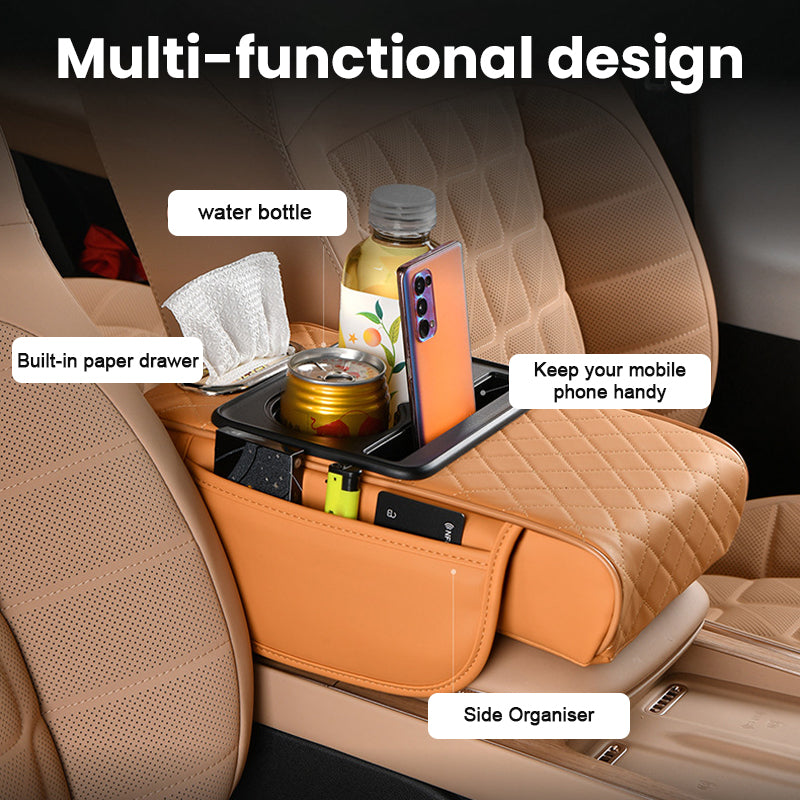 4-In-1 Car Heightened Central Armrest Tissue