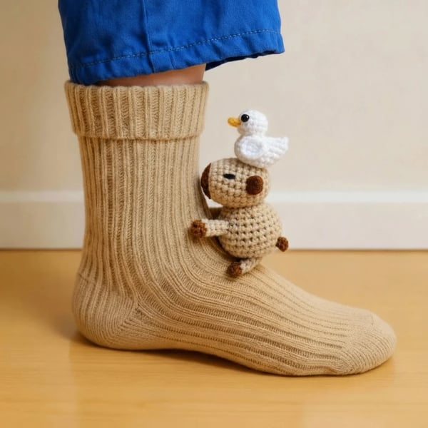 Weihnachtsstricksocken, Warme Bodensocken
