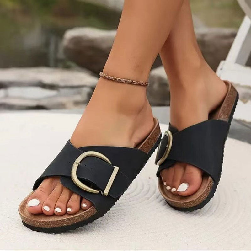 Vintage Belt Buckle Birkenstock Slippers