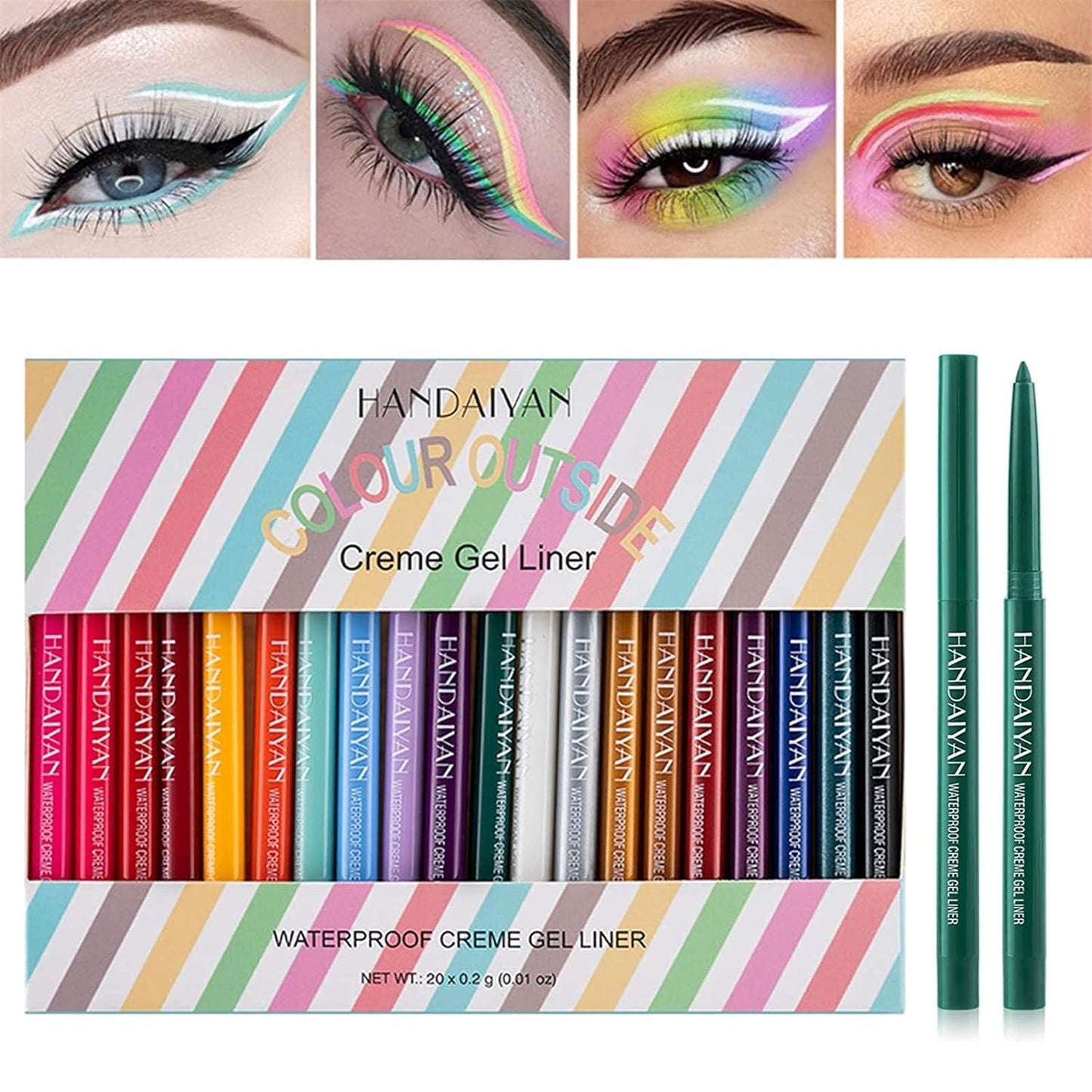 20-piece coloured eyeliner pen set (20-piece coloured eyeliner pen set