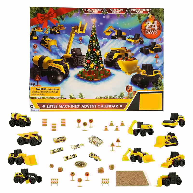 🔥LETZTER TAG 49 % RABATT🔥24-Tage-Weihnachts-Countdown-Kalender mit Baufahrzeug