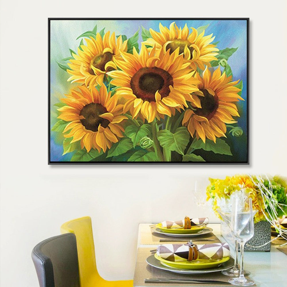 Sunflower – Cross stitch kit with beads (66 x 49 cm)