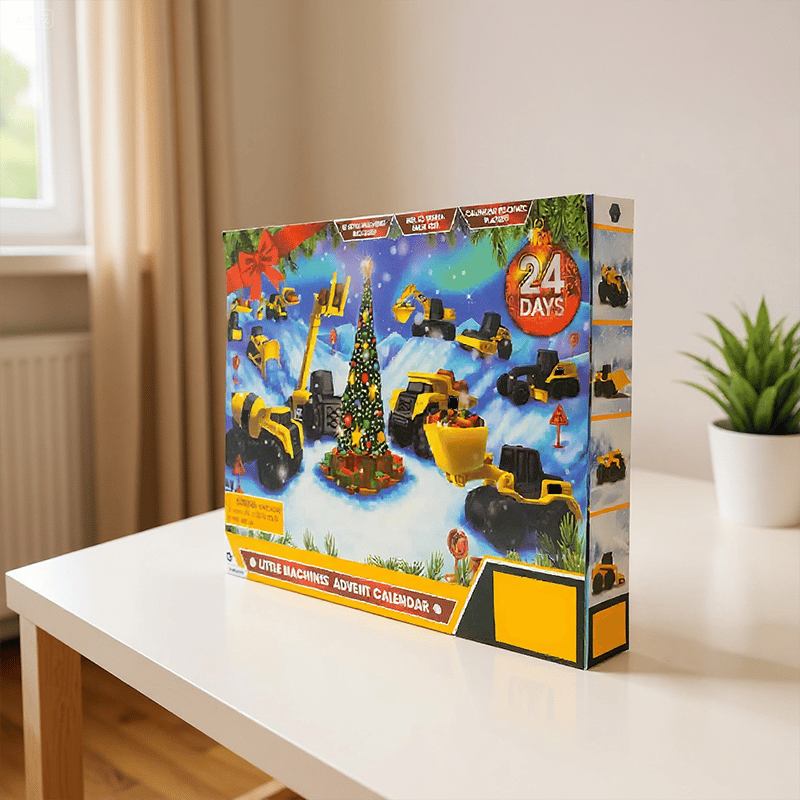 🔥LETZTER TAG 49 % RABATT🔥24-Tage-Weihnachts-Countdown-Kalender mit Baufahrzeug