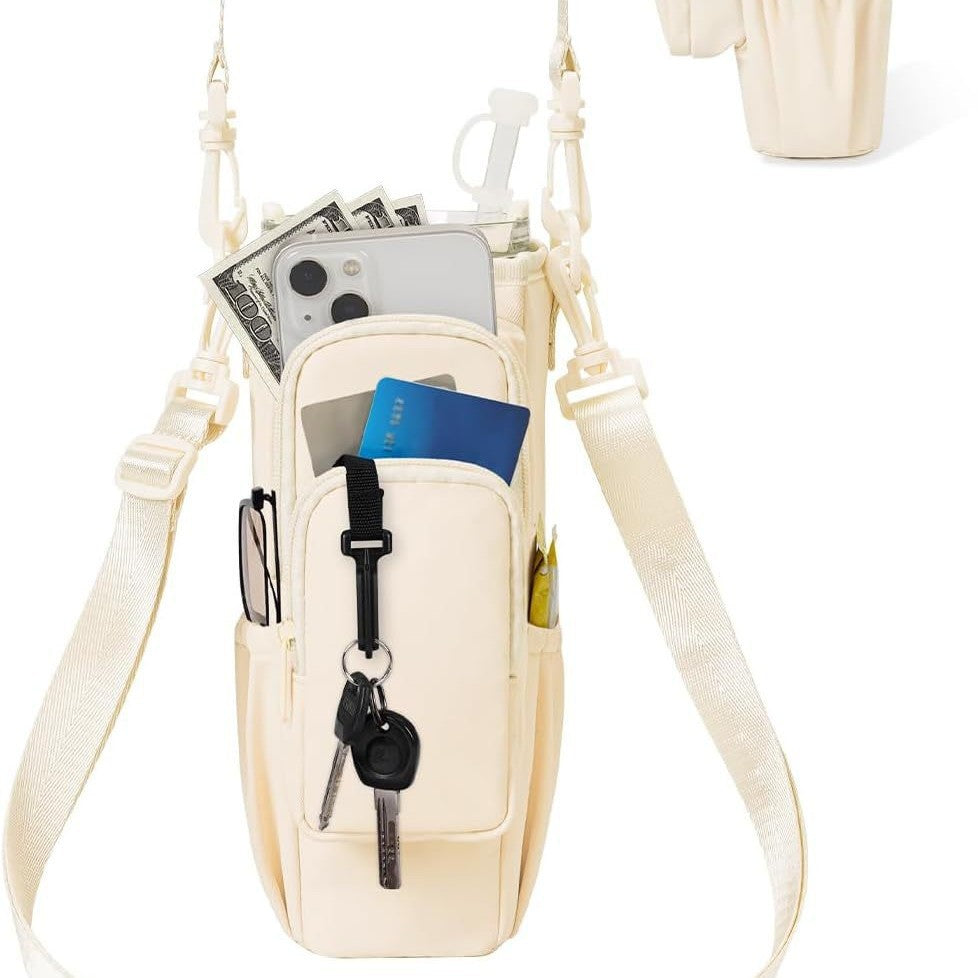 Adjustable Shoulder Bag With Thermos Cup Holder for 40oz