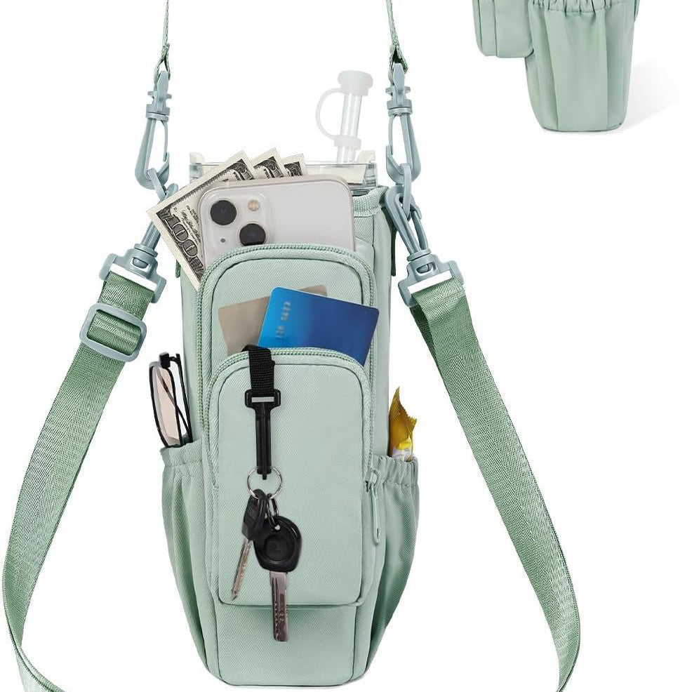 Adjustable Shoulder Bag With Thermos Cup Holder for 40oz
