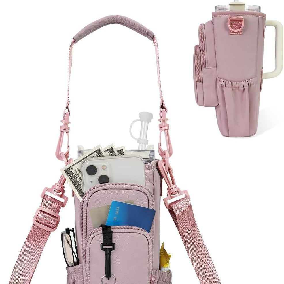 Adjustable Shoulder Bag With Thermos Cup Holder for 40oz