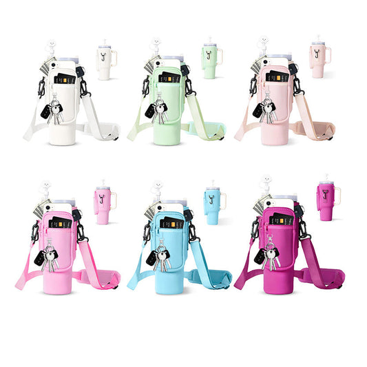 Adjustable Shoulder Bag With Thermos Cup Holder for 40oz