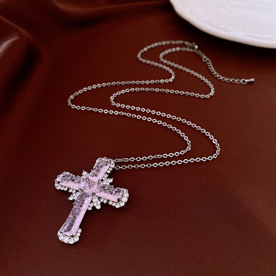 Zirconia cross necklac