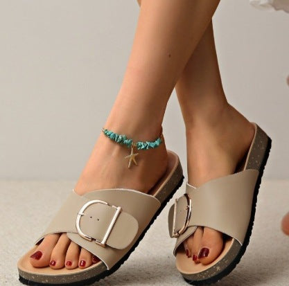 Vintage Belt Buckle Birkenstock Slippers