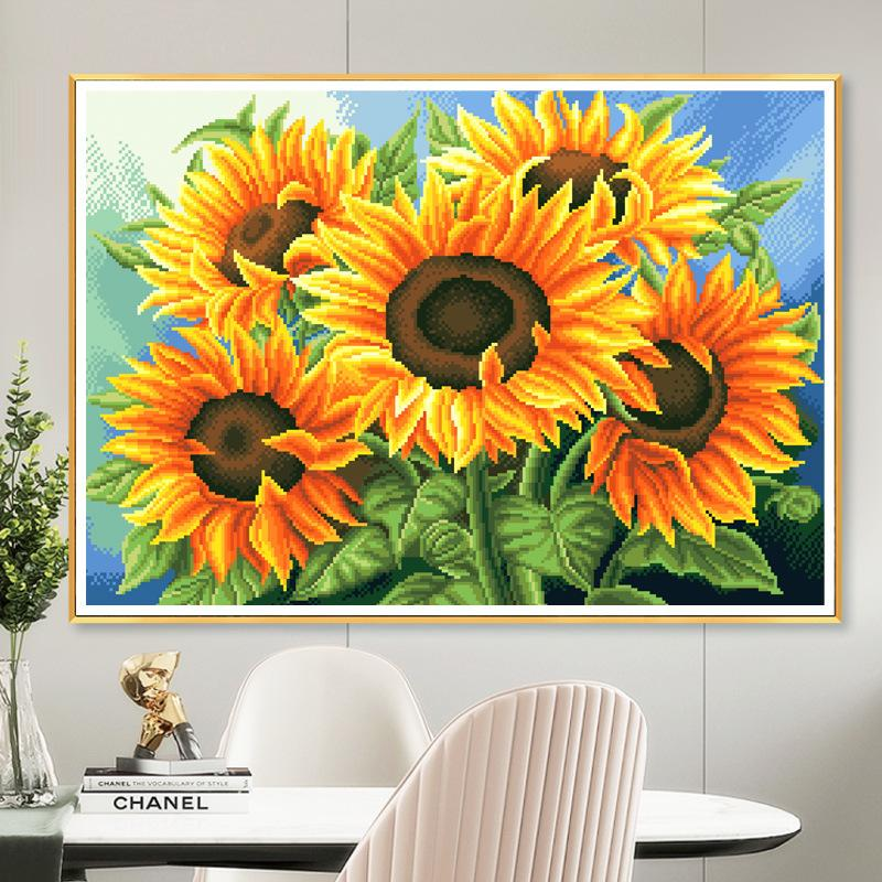 Sunflower – Cross stitch kit with beads (66 x 49 cm)