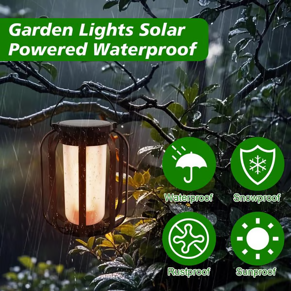 🔥Upgraded Flickering Flame Solar Lantern Outdoor Waterproof Light