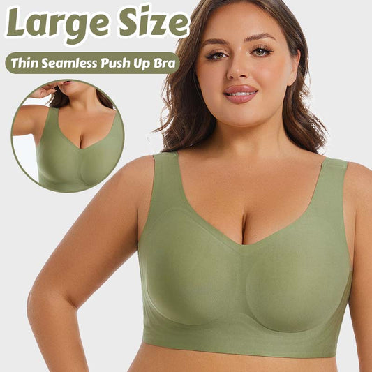 Large Size Thin Seamless Push Up Bra