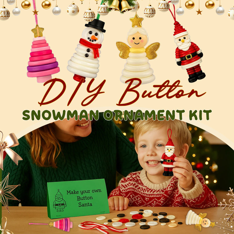 ☃️ DIY-Knopf-Schneemann-Ornament-Kit