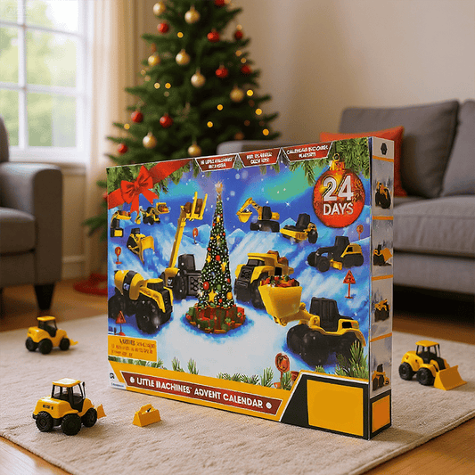 🔥LETZTER TAG 49 % RABATT🔥24-Tage-Weihnachts-Countdown-Kalender mit Baufahrzeug