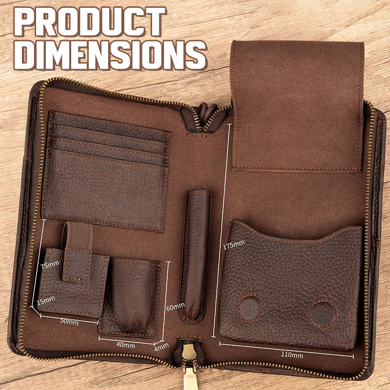 🏆 Tragbare Zigarrenkiste mit Vintage-Motiv und Litschi-Muste