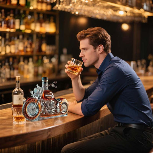Creative Motorcycle Glass Wine Bottle
