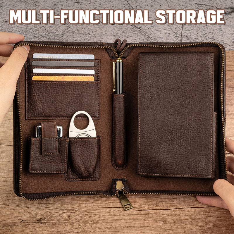 🏆 Tragbare Zigarrenkiste mit Vintage-Motiv und Litschi-Muste