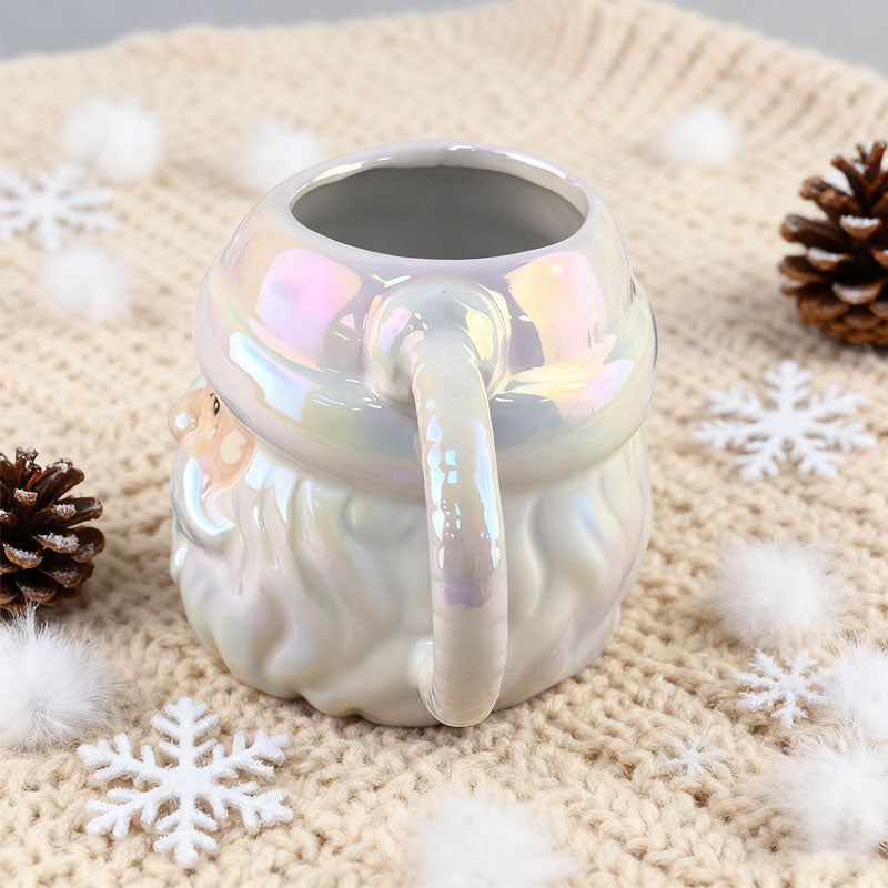 🌈 Weihnachtlicher Regenbogen-Glanzbecher – Santa Edition 🎅✨