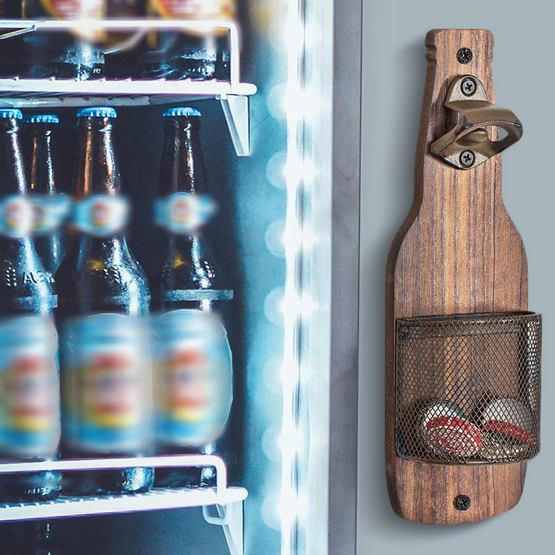 🍻 Wandmontierter Flaschenöffner mit Sammelkorb
