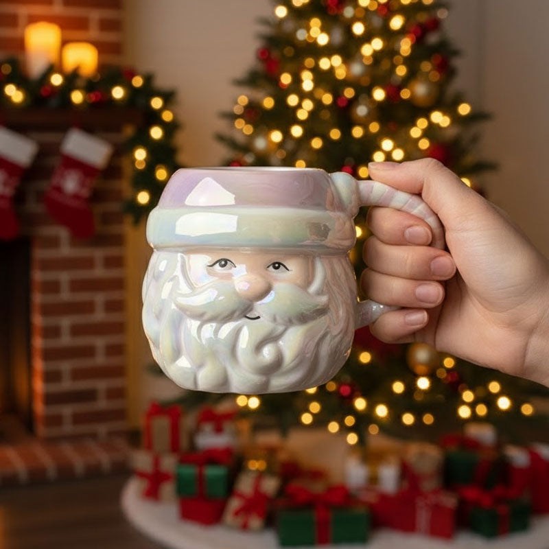 🌈 Weihnachtlicher Regenbogen-Glanzbecher – Santa Edition 🎅✨