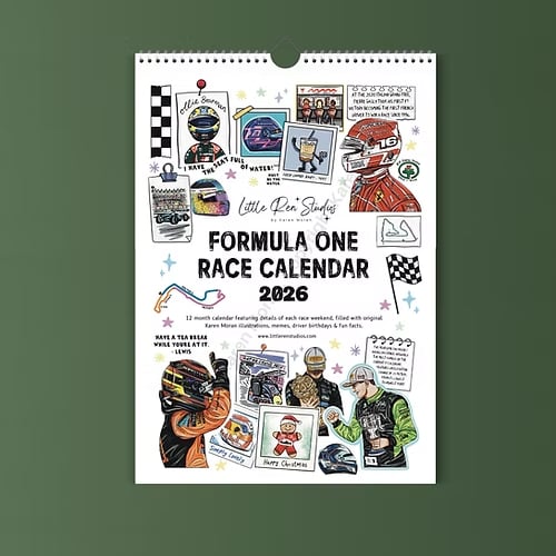 🔥LETZTER TAG 50 % RABATT – 🏎️📅F1 Scrapbook Rennkalender 2026 – Der ultimative Rennkalender für Fans zum Aufhänge