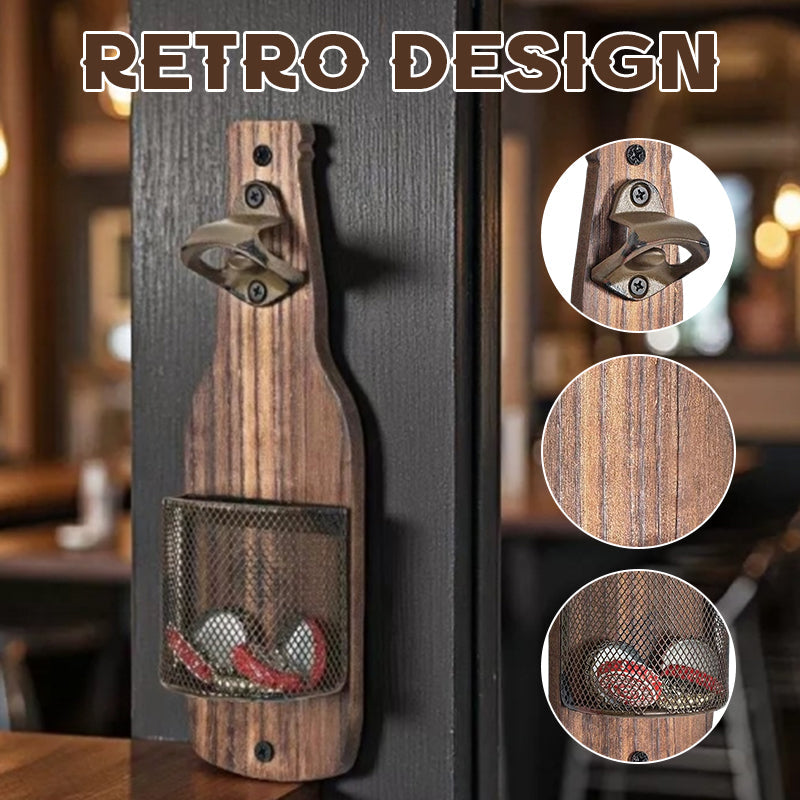 🍻 Wandmontierter Flaschenöffner mit Sammelkorb