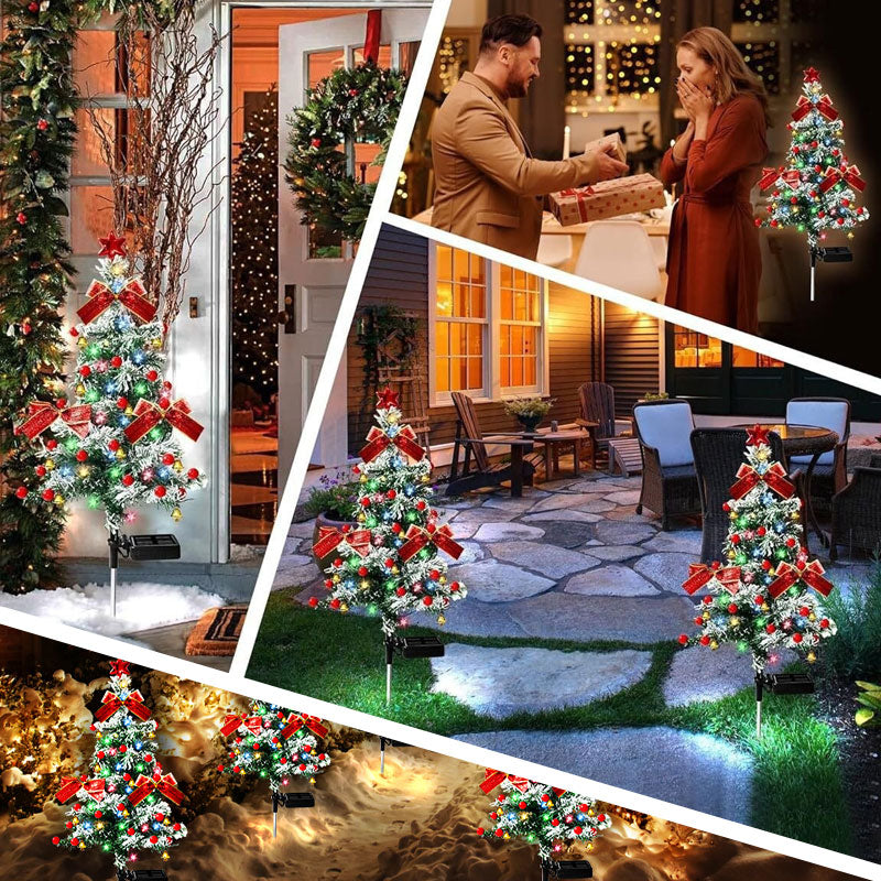 🎅 Solarbetriebene Weihnachtsbaum-Gartenbeleuchtung