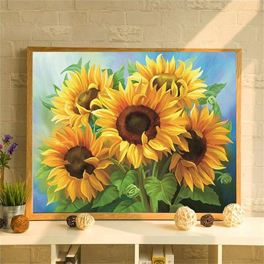 Sunflower – Cross stitch kit with beads (66 x 49 cm）