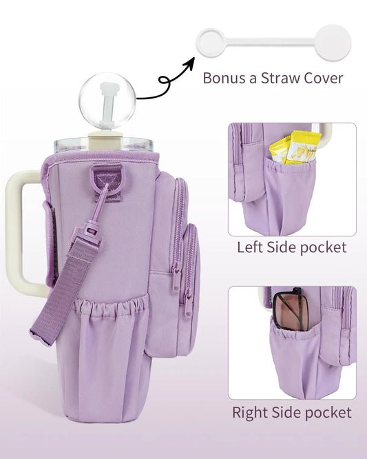 Adjustable Shoulder Bag With Thermos Cup Holder for 40oz