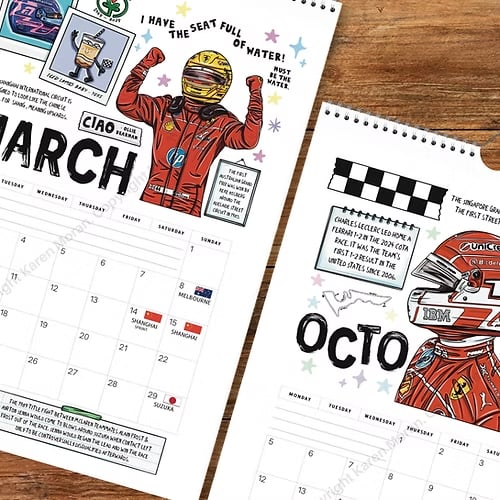 🔥LETZTER TAG 50 % RABATT – 🏎️📅F1 Scrapbook Rennkalender 2026 – Der ultimative Rennkalender für Fans zum Aufhänge
