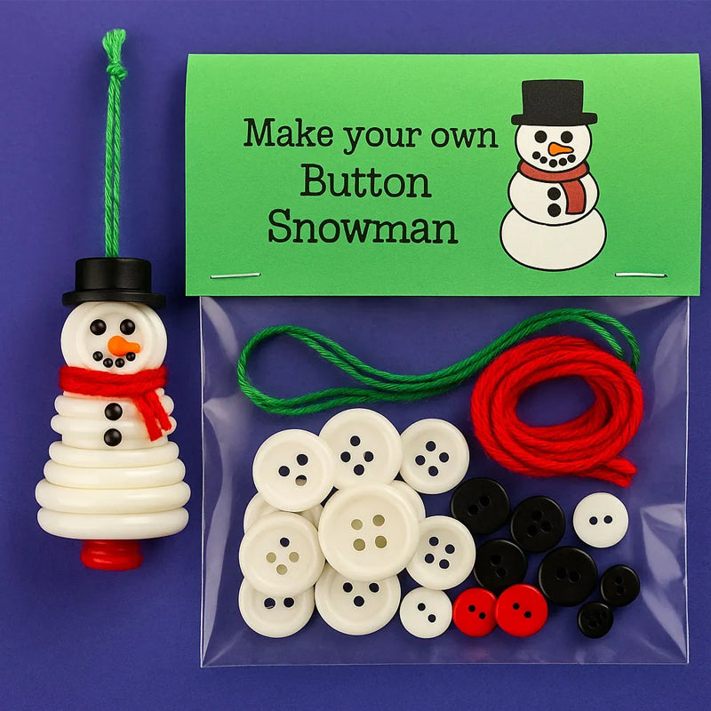 ☃️ DIY-Knopf-Schneemann-Ornament-Kit