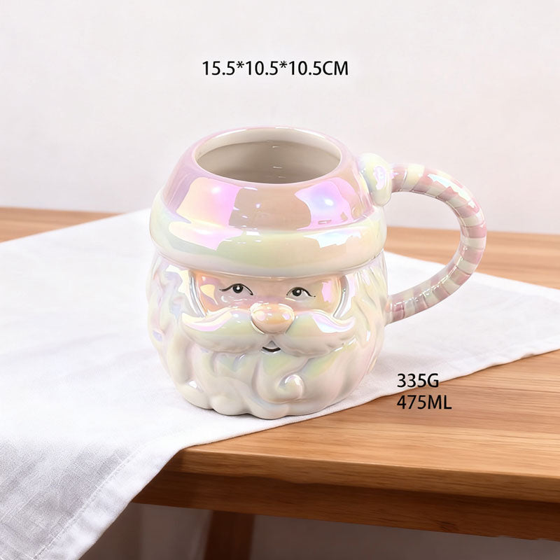 🌈 Weihnachtlicher Regenbogen-Glanzbecher – Santa Edition 🎅✨