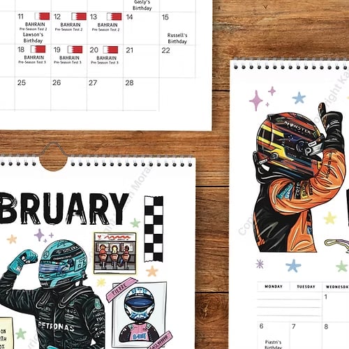 🔥LETZTER TAG 50 % RABATT – 🏎️📅F1 Scrapbook Rennkalender 2026 – Der ultimative Rennkalender für Fans zum Aufhänge