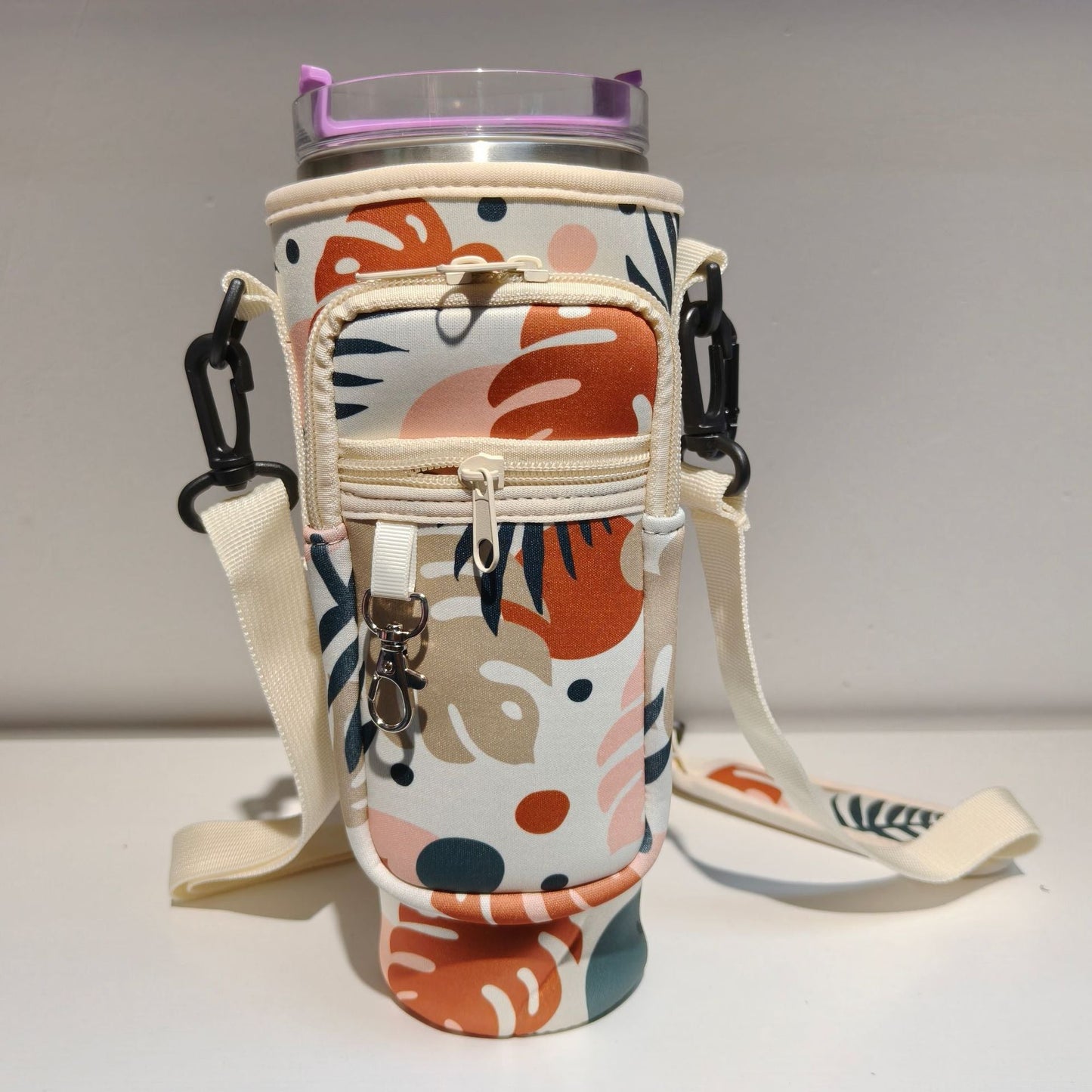 Adjustable Shoulder Bag With Thermos Cup Holder for 40oz