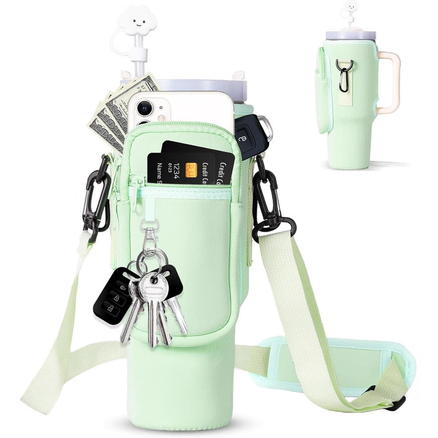 Adjustable Shoulder Bag With Thermos Cup Holder for 40oz