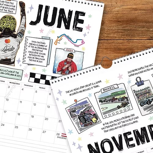 🔥LETZTER TAG 50 % RABATT – 🏎️📅F1 Scrapbook Rennkalender 2026 – Der ultimative Rennkalender für Fans zum Aufhänge