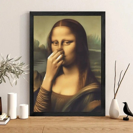 Imitation Mona Lisa Kunstdekoration, lustige Vintage-Toilette Humor Raumdekoratio