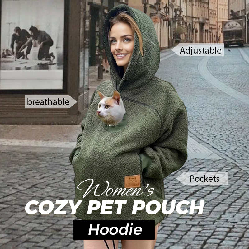 Gemütlicher Kapuzenpullover mit Haustierbeutel für Damen